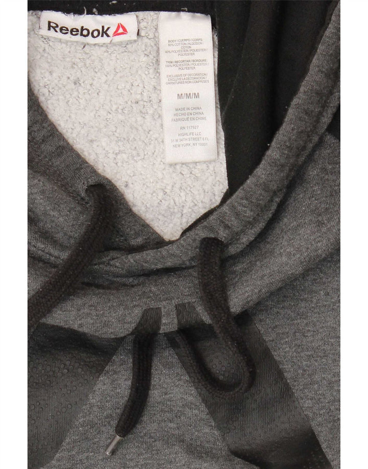 Ανδρικό Reebok Graphic Hoodie Jumper Medium Grey Colourblock Βαμβακερό