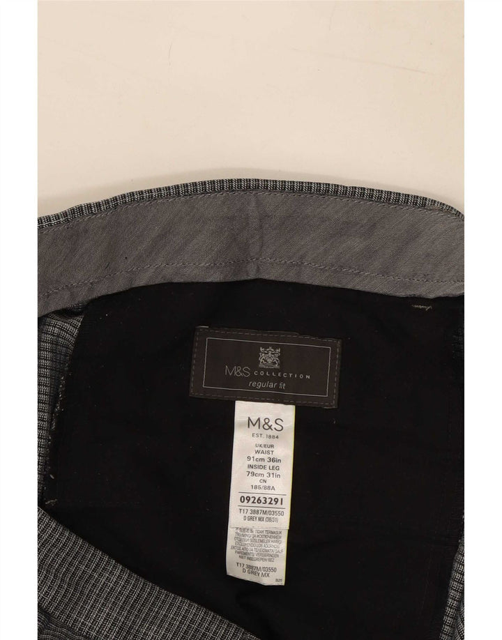 Ανδρικό παντελόνι με κανονική εφαρμογή Marks & Spencer W36 L31 Grey Polyester