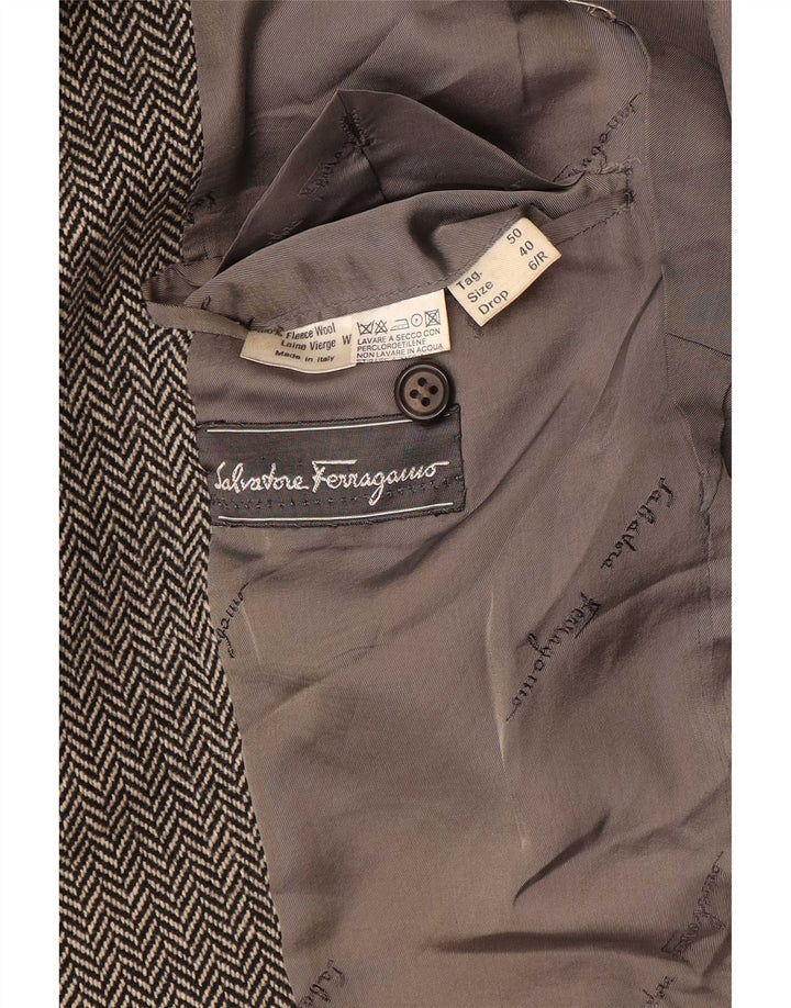 Salvatore Ferragamo Ανδρικό σακάκι UK 40 Large Grey Ψαροκόκκαλο