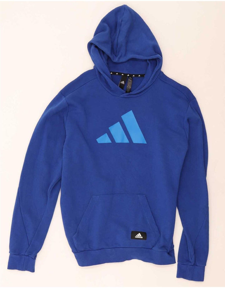 Ανδρικό γραφικό κουκούλα Adidas, μεσαίο μπλε
