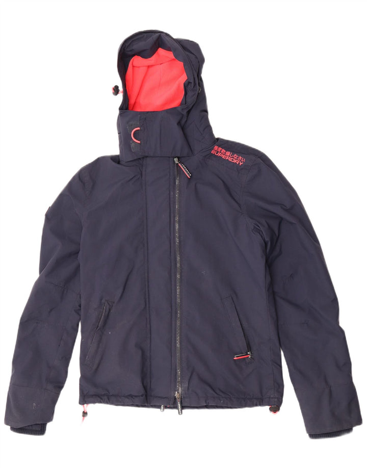 Superdry Γυναικείο Μπουφάν αντιανεμικό γραφικό UK 10 Small Navy Blue