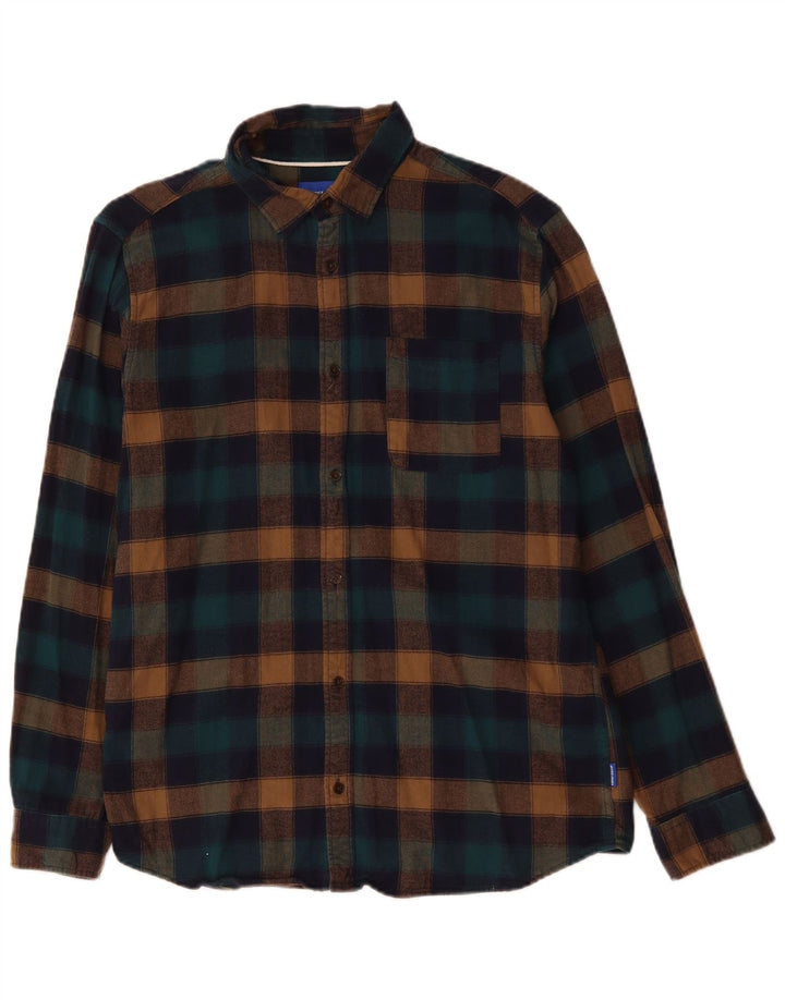 JACK & JONES Ανδρικό φανελένιο πουκάμισο μεγάλο πολύχρωμο βαμβακερό Gingham