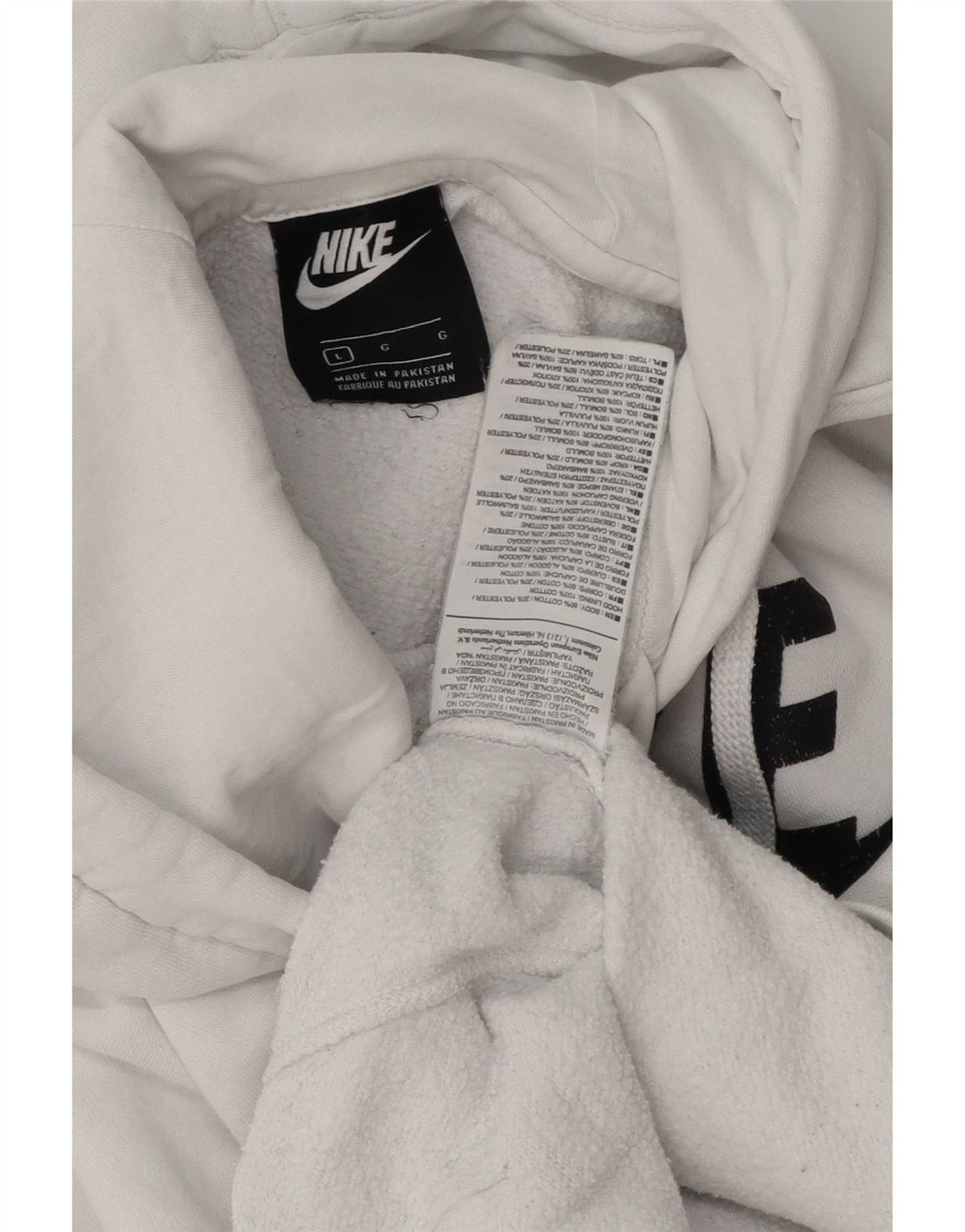 Ανδρικό γραφικό κουκούλα Nike, μεγάλο λευκό βαμβακερό
