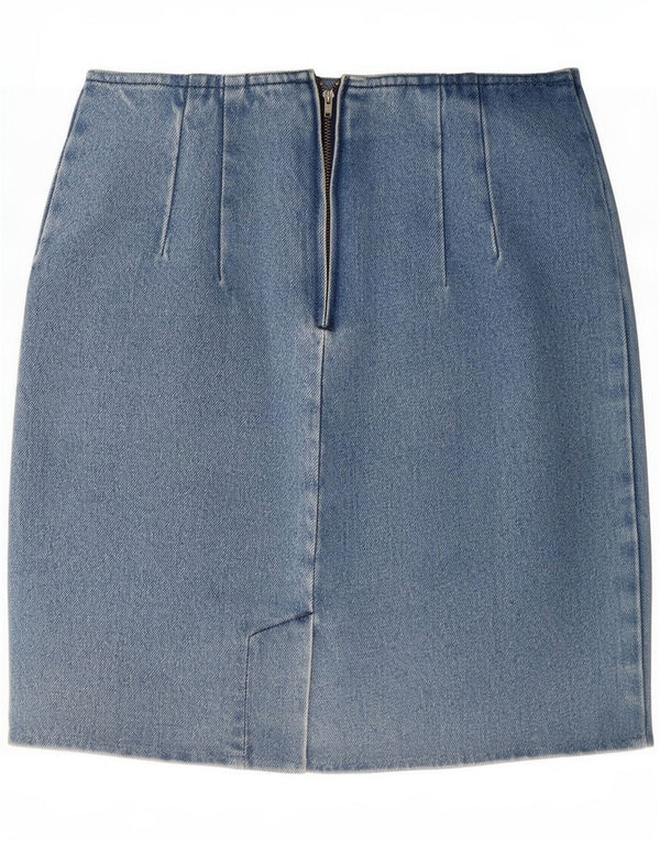 Vintage Womens Denim Skirt EU 38 Medium W28 Blue Cotton