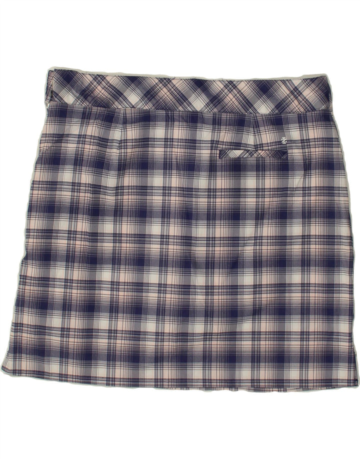IZOD Womens Mini Skirt US 12 Large W34  Navy Blue Check Polyester Vintage Izod and Second-Hand Izod from Messina Hembry 