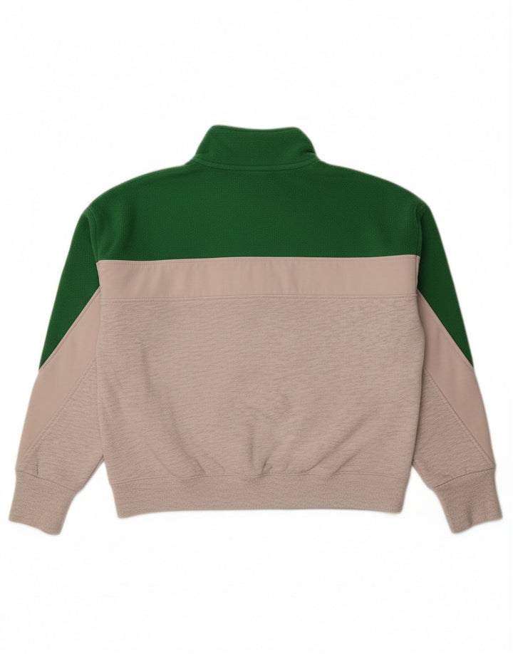 SUPERDRY Womens Zip Neck Sweatshirt Jumper UK 12 Medium  Grey Colourblock