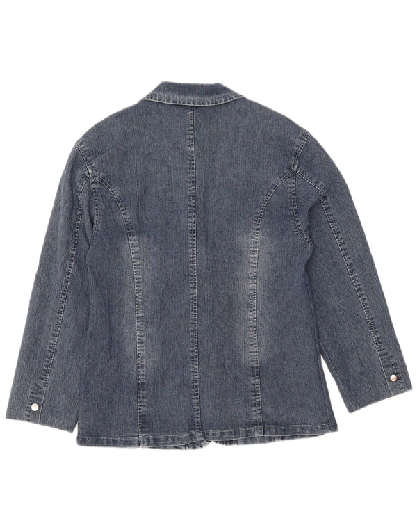 Vintage Γυναικείο Τζιν Μπλέιζερ Μπουφάν IT 50 XL Μπλε βαμβακερό με 2 κουμπιά