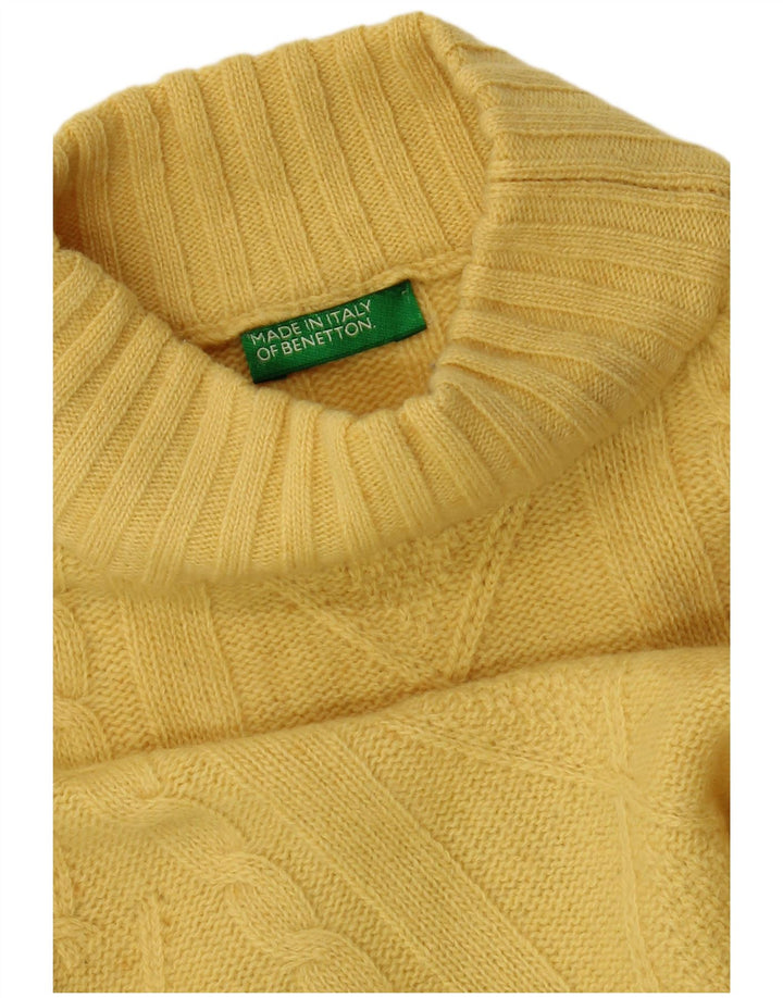 BENETTON Γυναικείο πουλόβερ με λαιμό χελώνα UK 10 Small Yellow