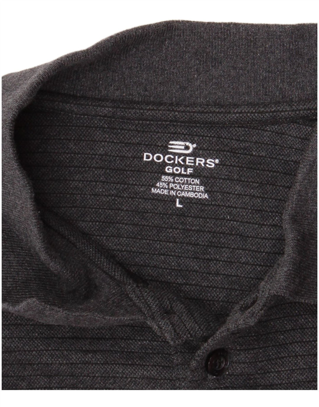 DOCKERS Ανδρικό πουκάμισο γκολφ πόλο μεγάλο γκρι βαμβακερό ριγέ