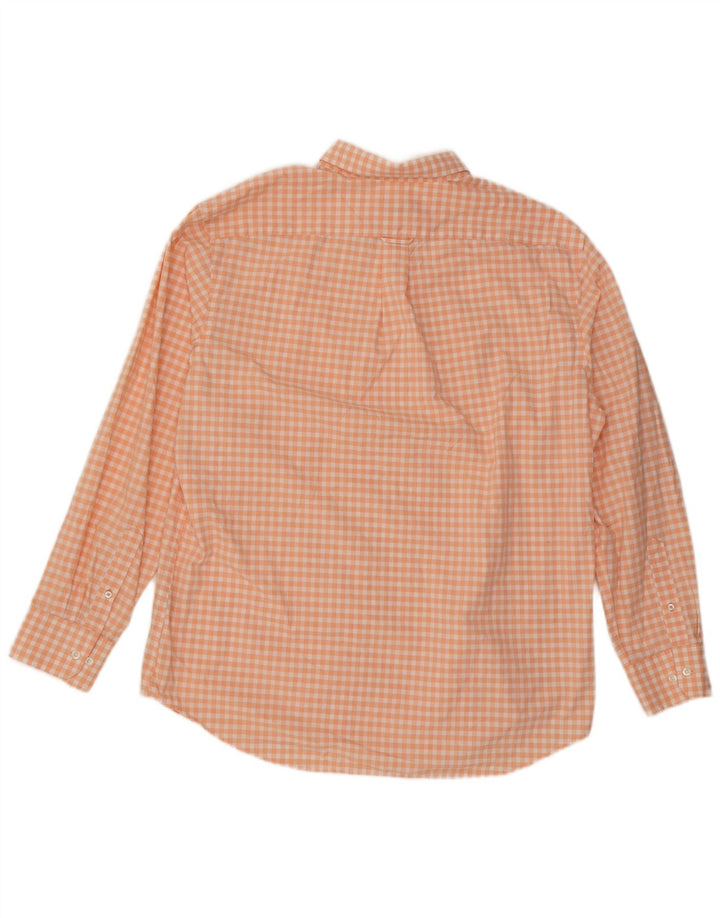 Ανδρικό πουκάμισο Izod XL Πορτοκαλί Gingham Cotton