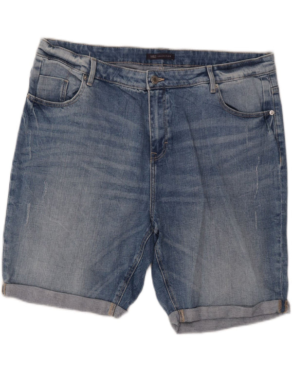 Marks & Spencer Γυναικείο τζιν σορτς UK 20 2XL W40 Μπλε βαμβακερό