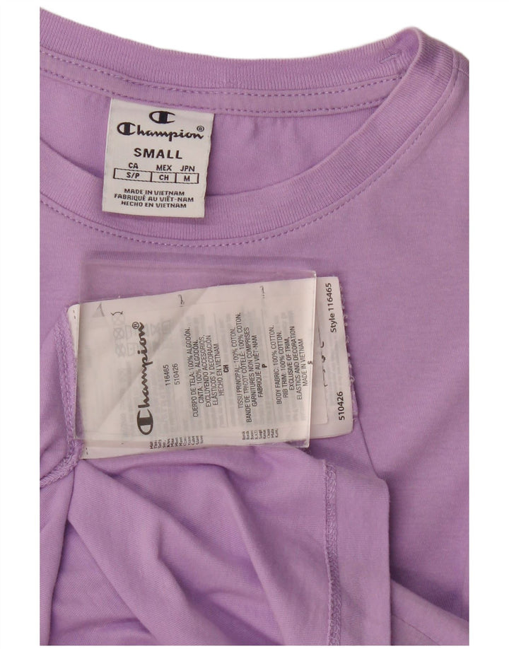 CHAMPION Γυναικείο T-Shirt Top UK 10 Small Purple Cotton