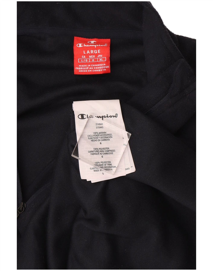 Champion Ανδρικό φερμουάρ Fleece Jumper Μεγάλο Navy Blue Polyester