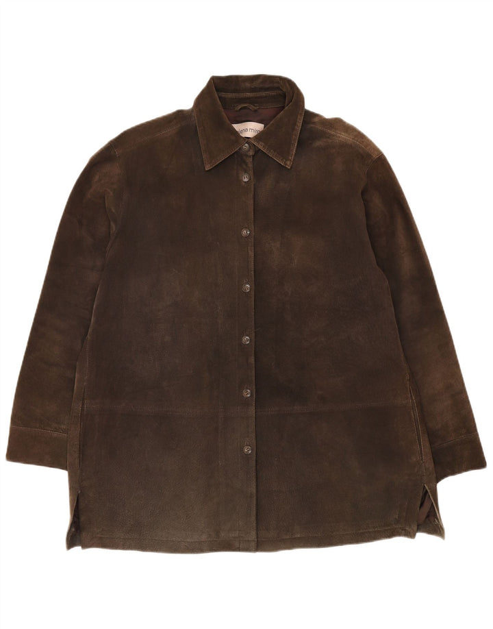 ELENA MIRO Γυναικείο Suede Jacket UK 14 μεγάλο καφέ δέρμα