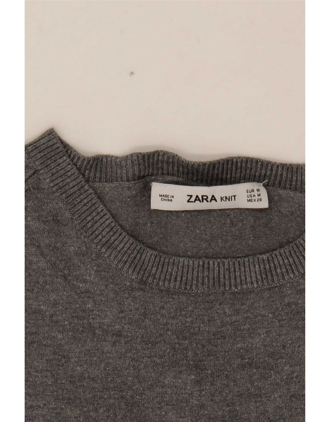 Zara Γυναικείο πουλόβερ με λαιμόκαυστο UK 12 Medium Grey Flecked
