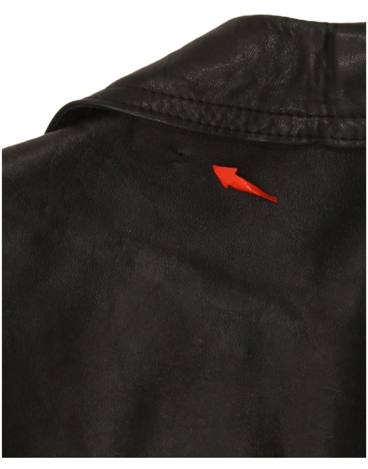 VINTAGE Ανδρικό Δερμάτινο Μπουφάν UK 38 Μεσαίο Μαύρο