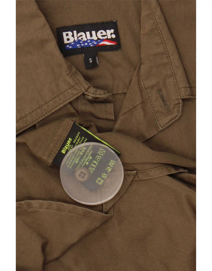 Blauer Ανδρικό γραφικό κοντομάνικο πουκάμισο μικρό χακί βαμβακερό