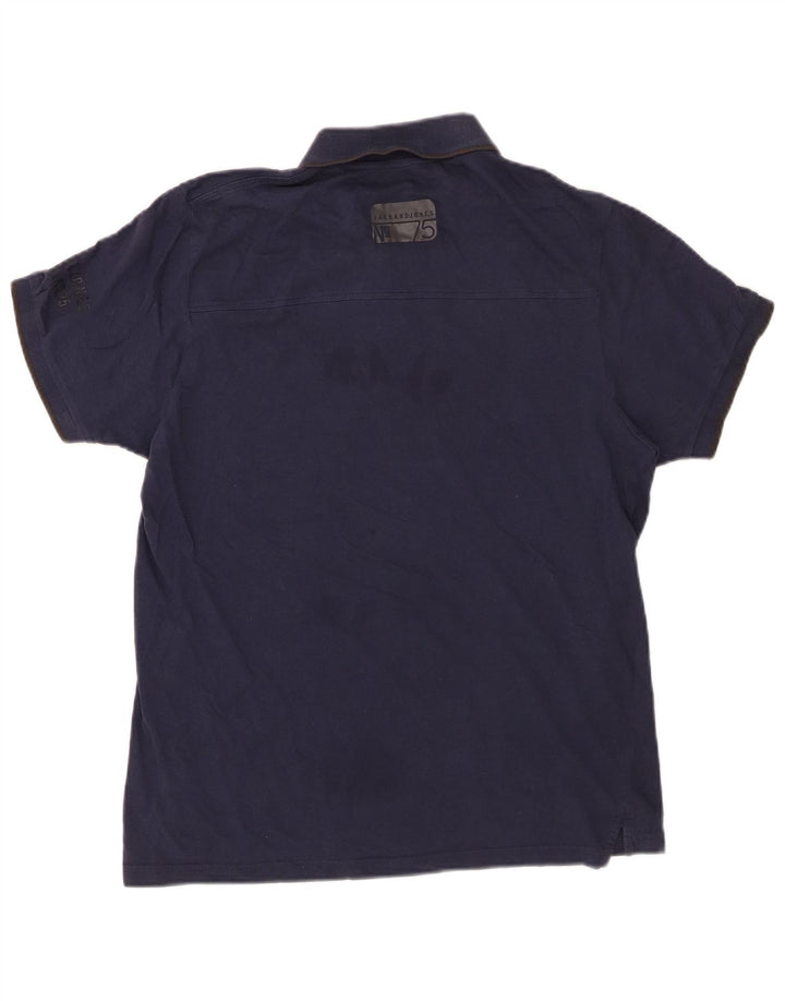 Ανδρικό μπλουζάκι πόλο JACK & JONES μεγάλο μπλε ναυτικό βαμβακερό