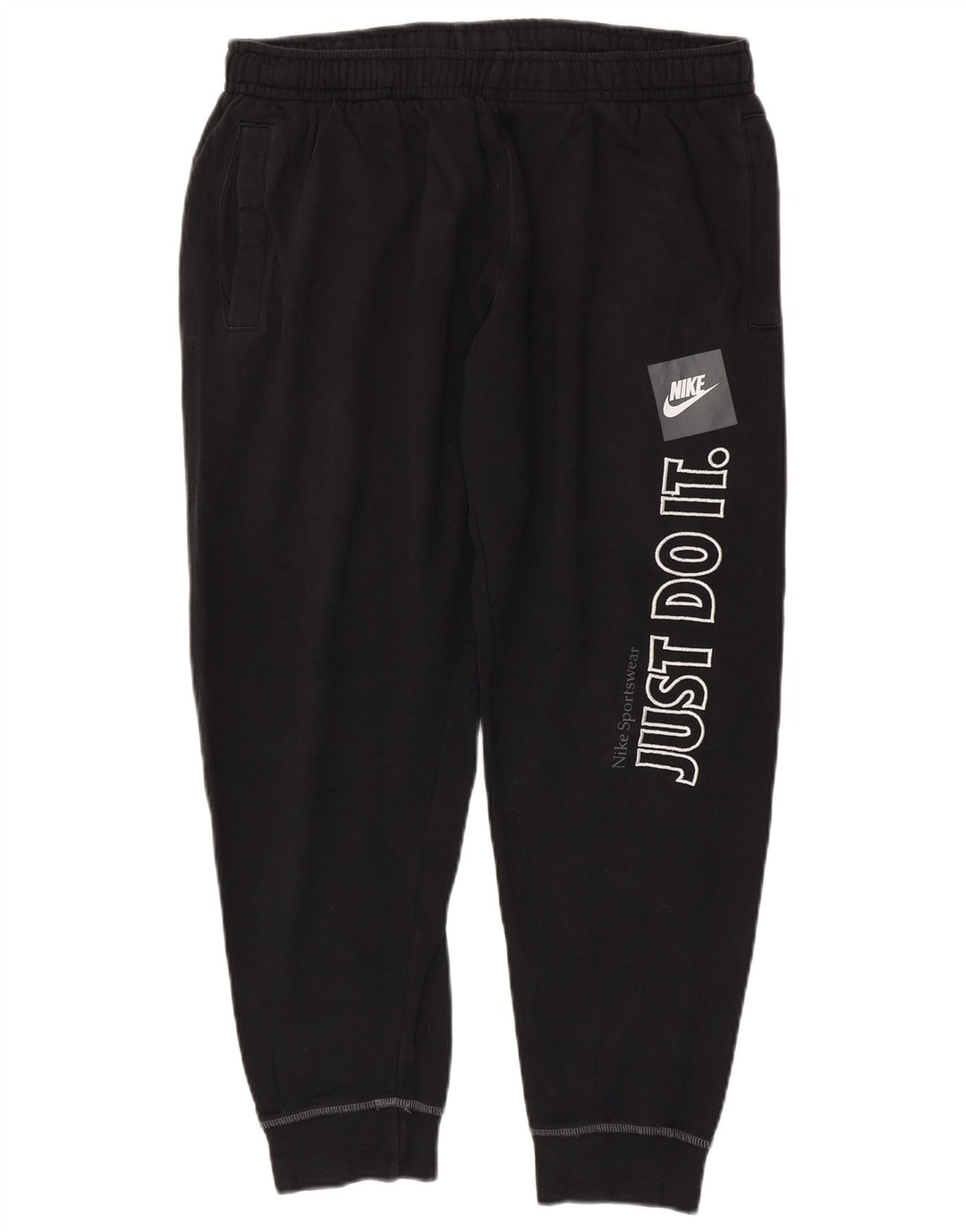 Γυναικεία αθλητική φόρμα NIKE γραφικά παντελόνια Joggers UK 16 μεγάλα βαμβακερά