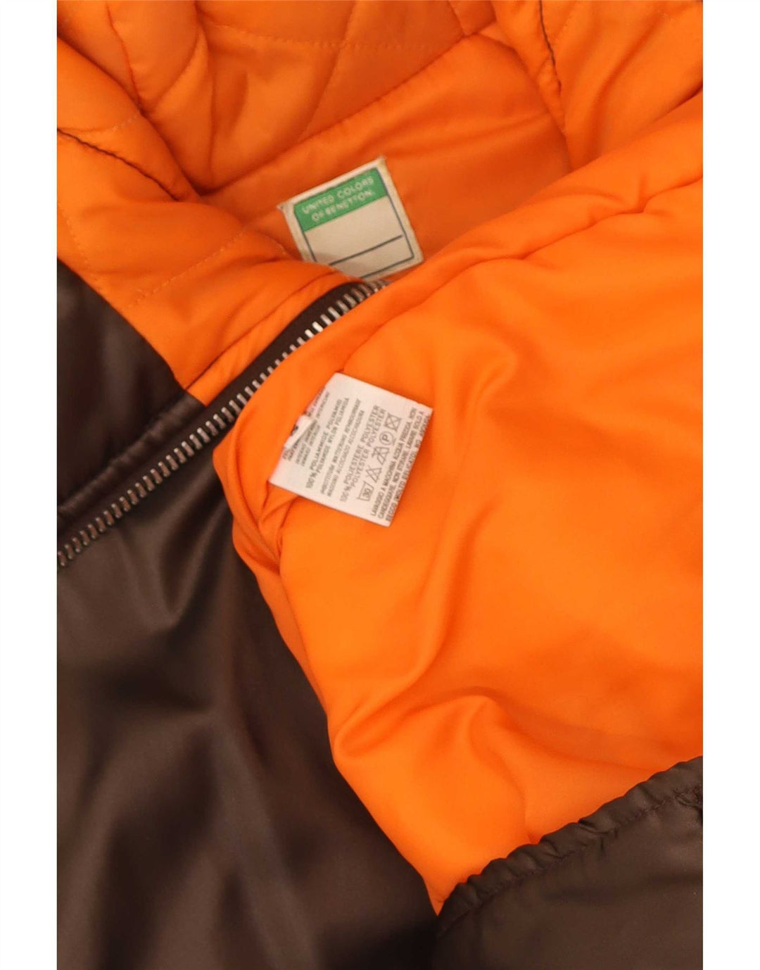 Benetton γυναικείο μπουφάν με κουκούλα Parka UK 10 Small Brown Polyamide