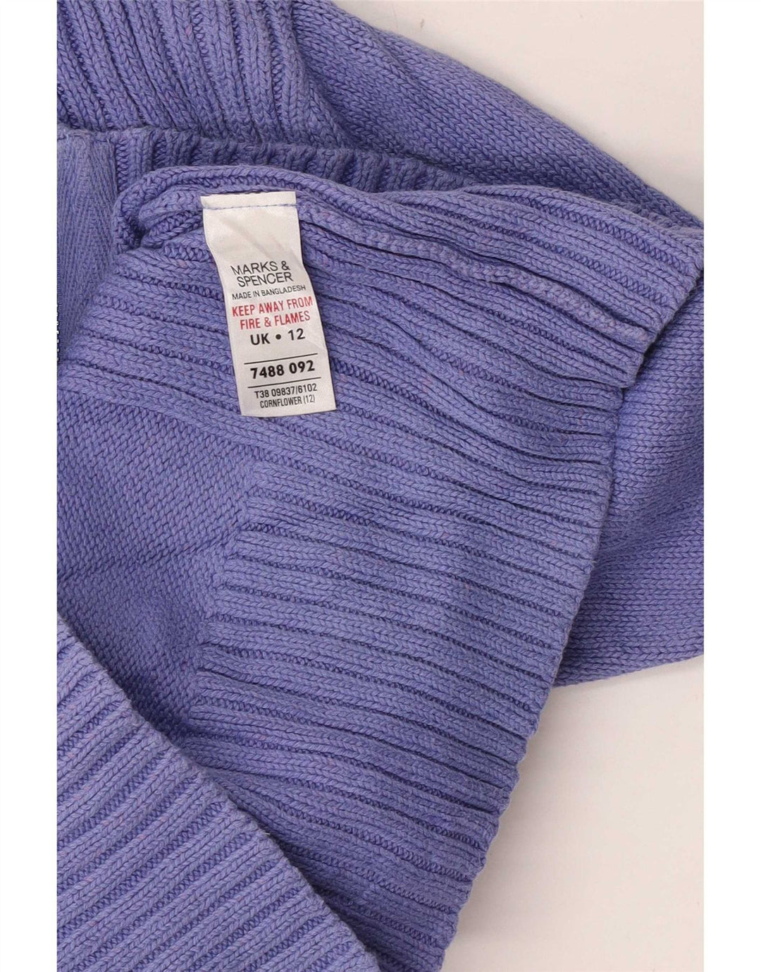 Marks & Spencer Γυναικείο πουλόβερ ζακέτα UK 12 μεσαίο μωβ βαμβακερό