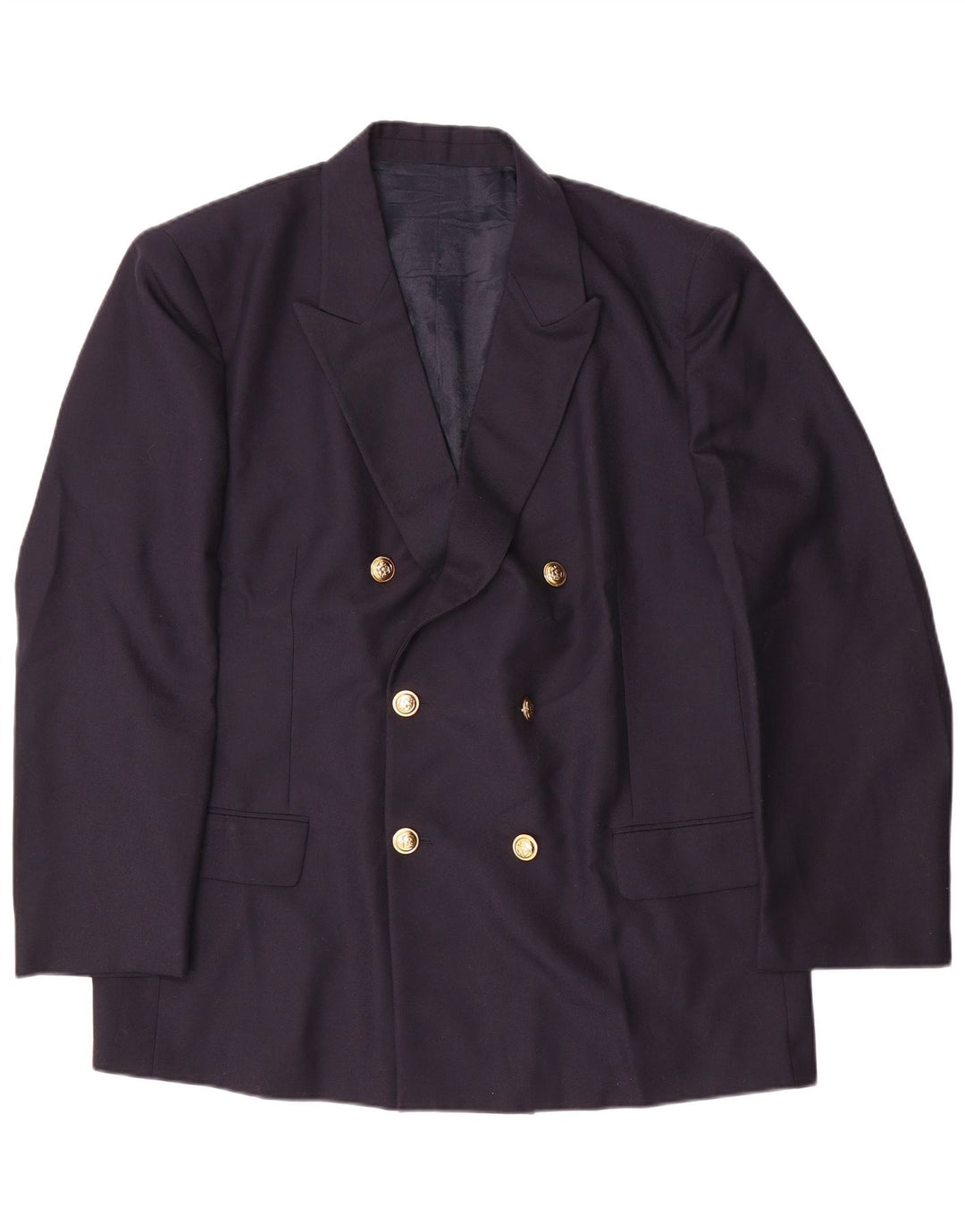 Vintage ανδρικό σακάκι διπλό μπλέιζερ IT 58 4XL Navy Blue παρθένο μαλλί