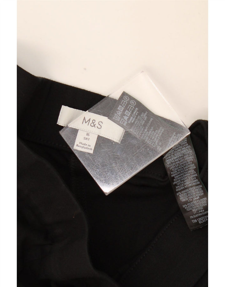 MARKS & SPENCER Γυναικείο Bootcut Cropped Παντελόνι UK 16 Large W32 L25 Black