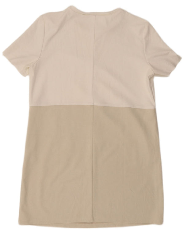 Zara Γυναικείο T-Shirt Φόρεμα UK 18 XL White Colourblock