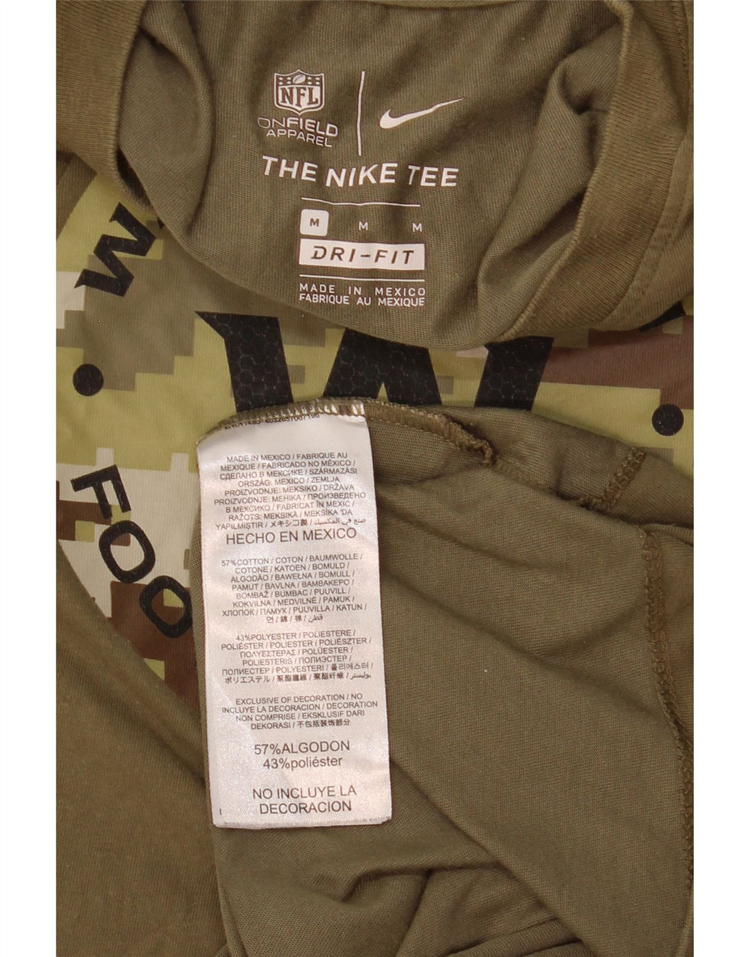 Ανδρικό γραφικό μπλουζάκι Nike Washington με μακρυμάνικο μεσαίο χακί βαμβάκι