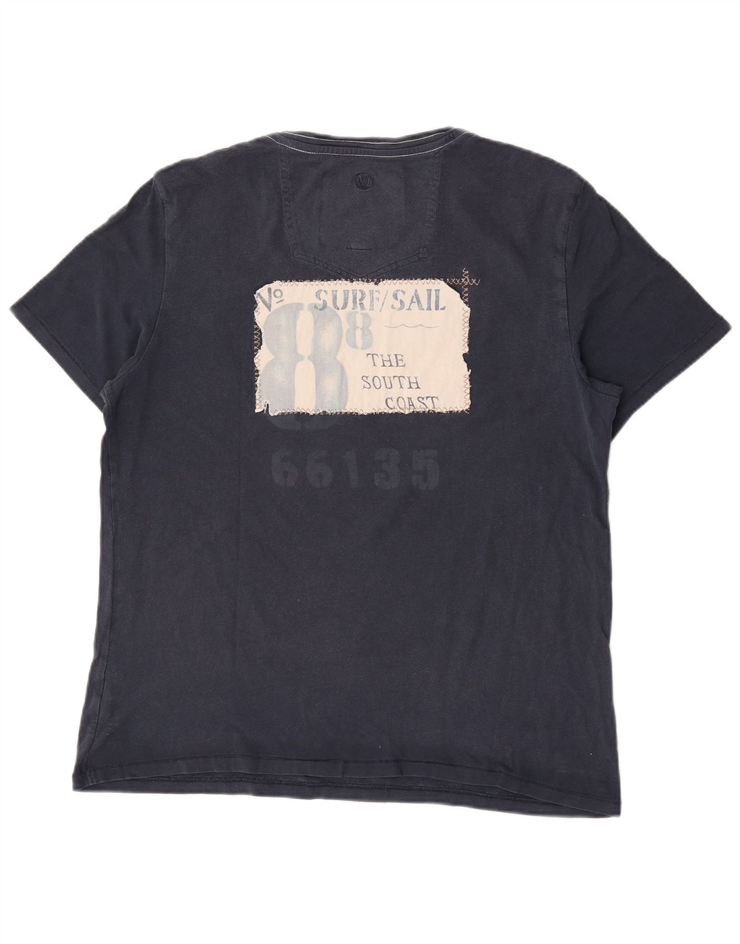Ανδρικό γραφικό T-Shirt Fat Face Top από μεσαίο μπλε ναυτικό βαμβακερό