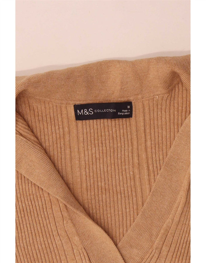 Marks & Spencer Γυναικείο Πόλο πουλόβερ με λαιμόκοψη μεγάλου μεγέθους UK 10 Small Beige