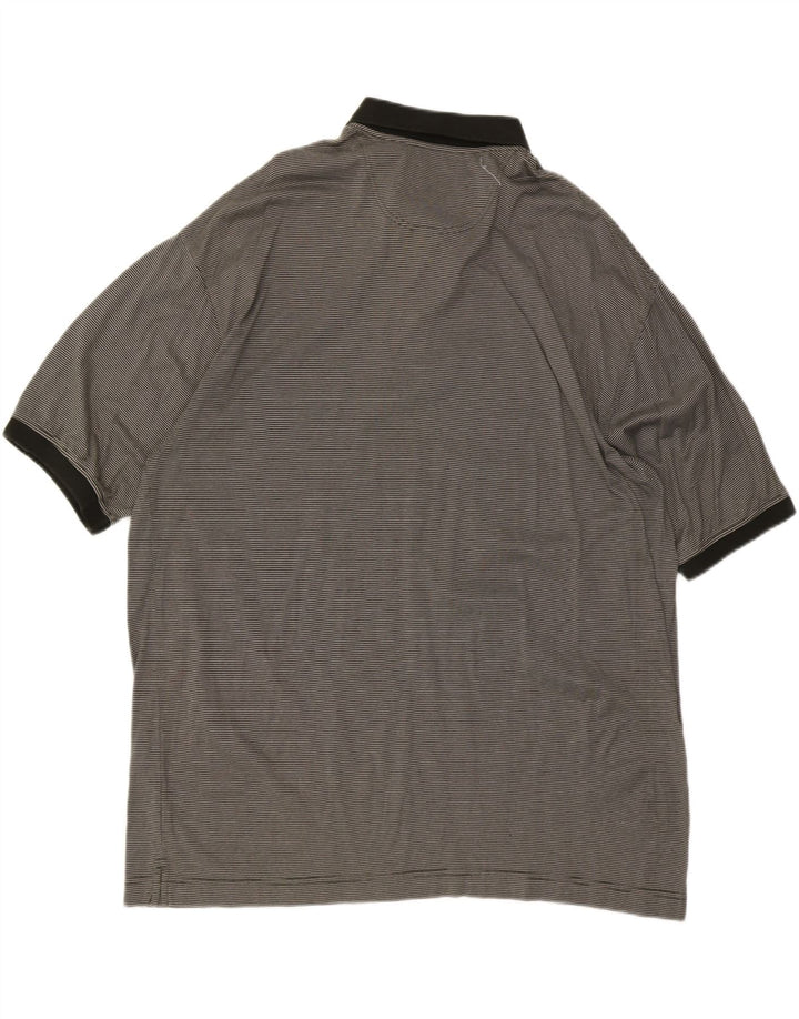 DOCKERS Mens Golf Polo Shirt 2XL Grey Striped Cotton Vintage Dockers and Second-Hand Dockers from Messina Hembry 