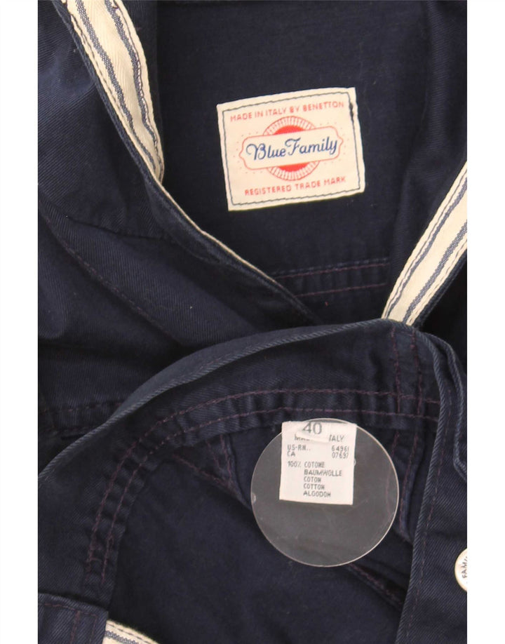 Benetton Γυναικείο τζιν μπουφάν με κουκούλα IT 40 Small Navy Blue