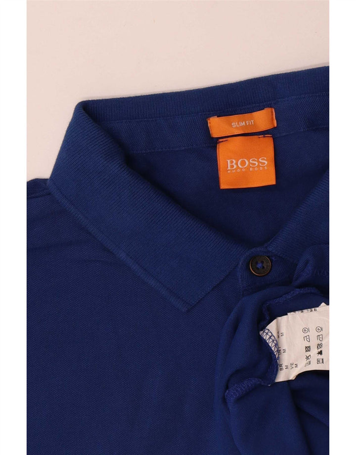 Ανδρικό μπλουζάκι πόλο Hugo Boss, μεσαίο μπλε βαμβακερό