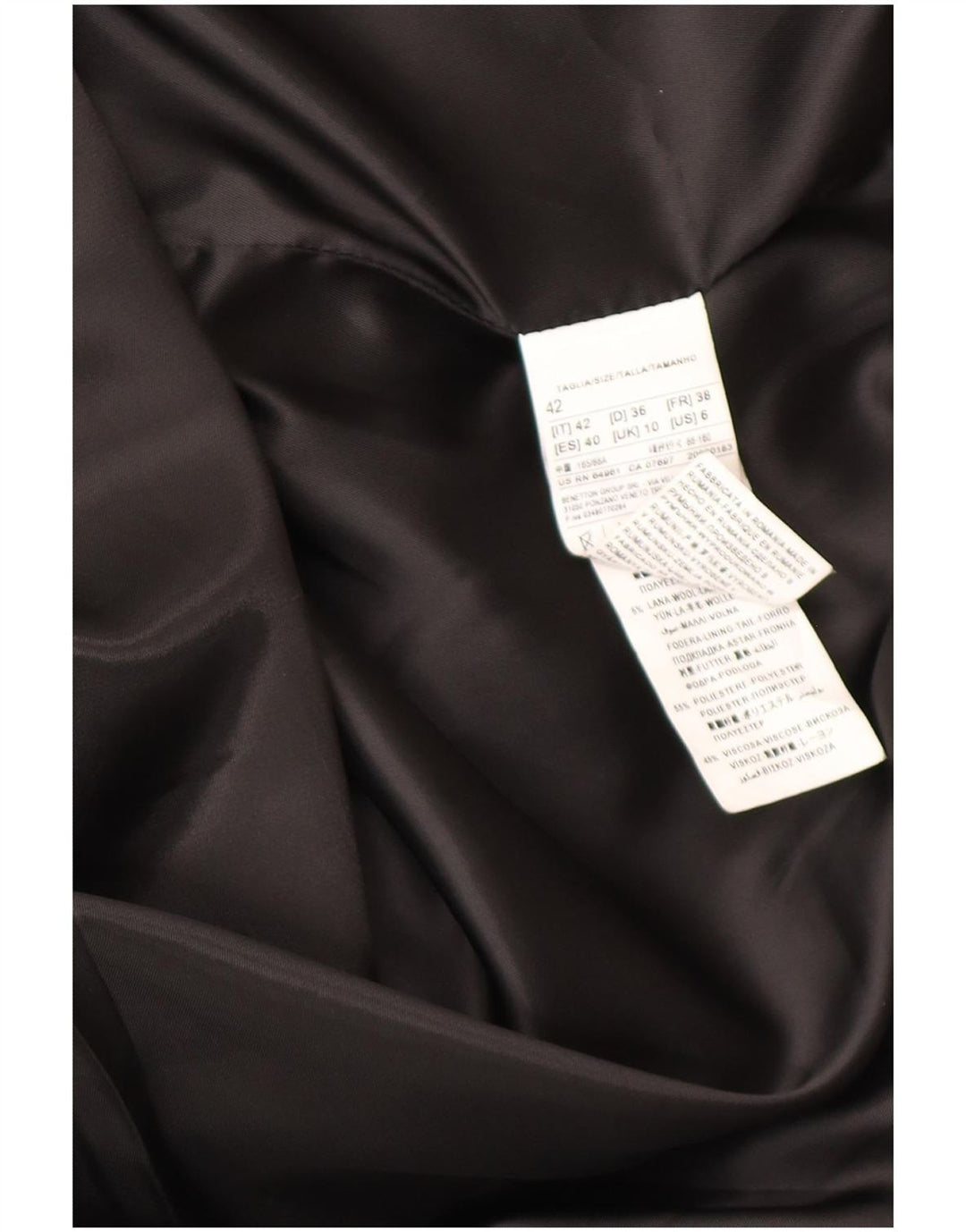 Γυναικείο παλτό Benetton Oversized UK 10 Small Black Houndstooth Acrylic