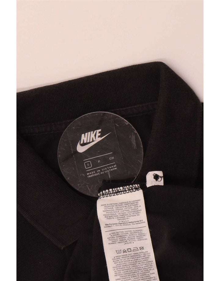 Ανδρικό μπλουζάκι πόλο Nike, μικρό μαύρο βαμβακερό