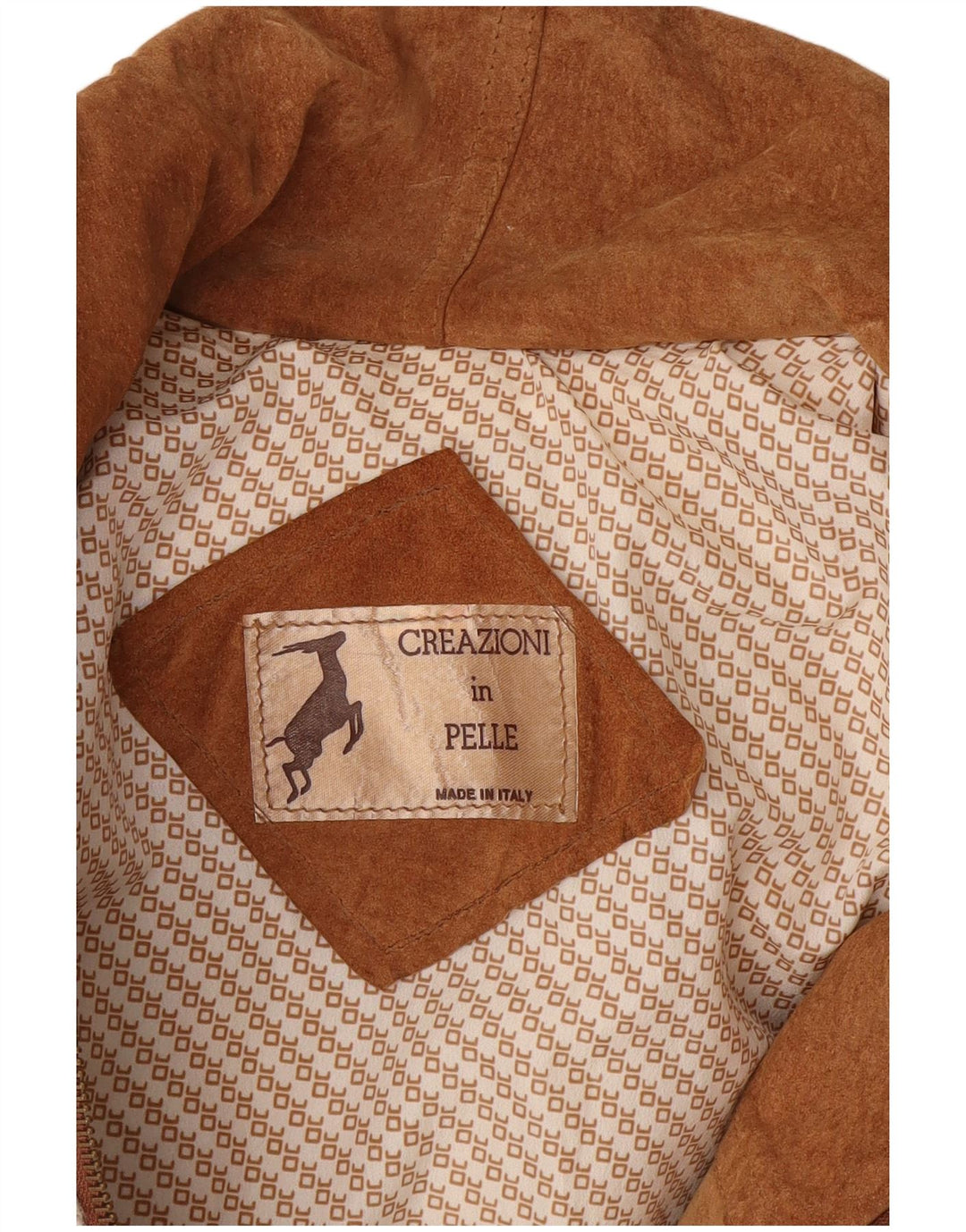 Vintage Γυναικείο Fleece Jacket UK 14 Medium White Colourblock Leather