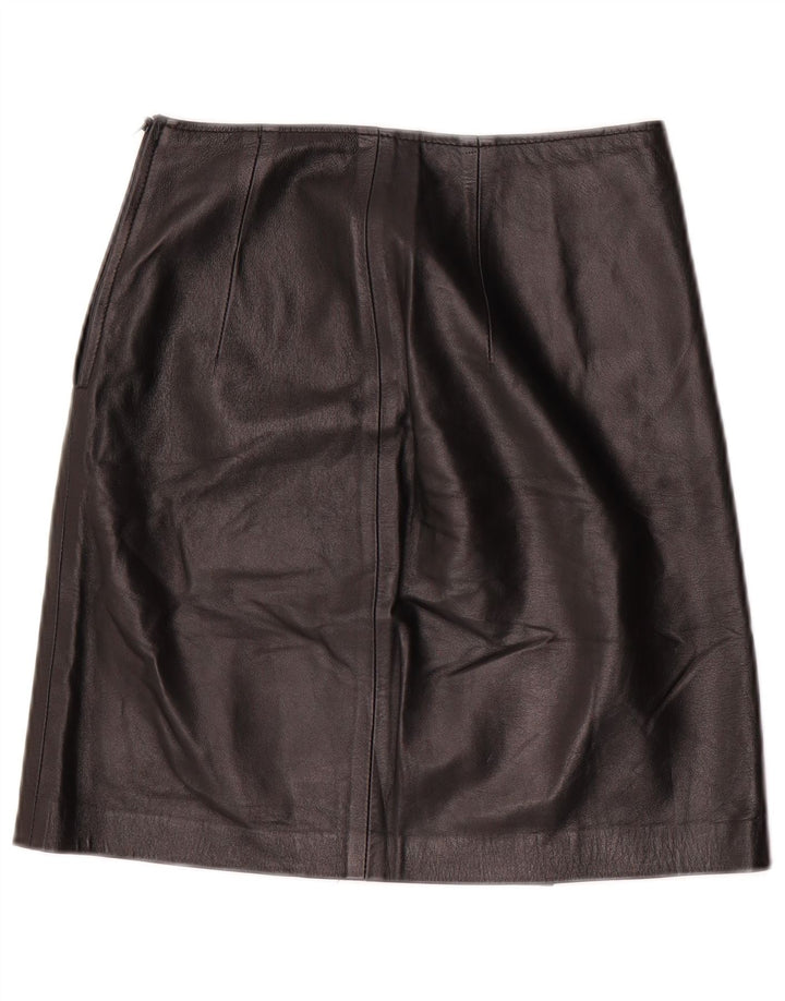 Vintage Γυναικεία Ψηλόμεση Δερμάτινη Φούστα IT 42 Medium W24 Μαύρη