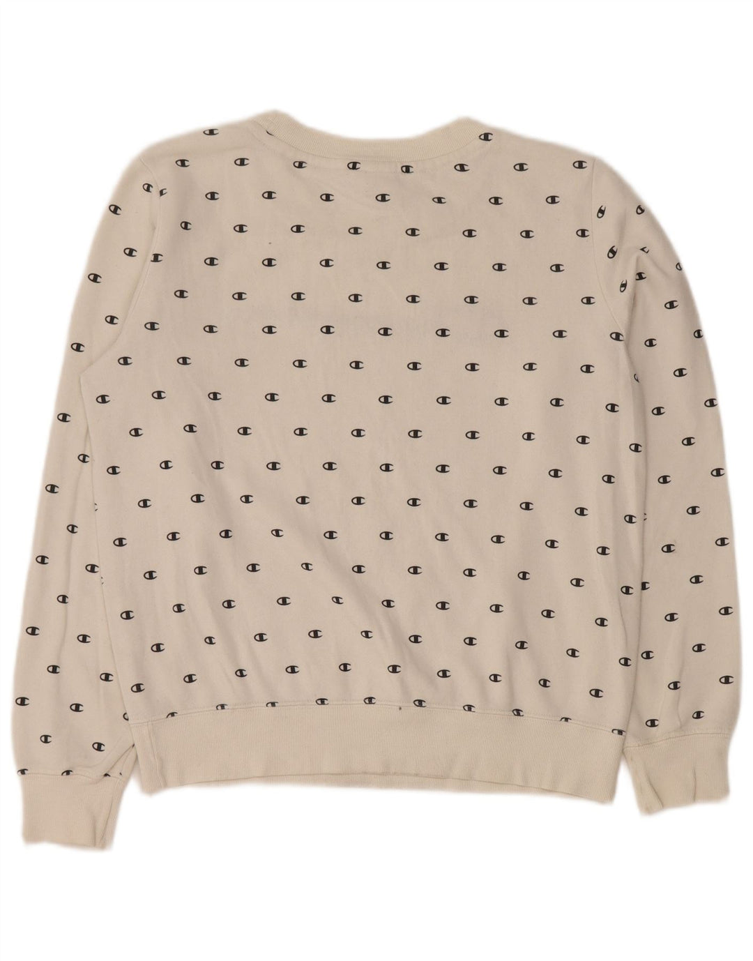 CHAMPION Γυναικεία υπερμεγέθη γραφική φούτερ Jumper UK 10 Small White