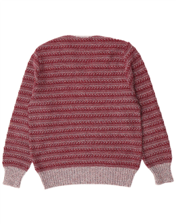 Ανδρικό πουλόβερ Rio V-Neck Jumper IT 50 Medium Maroon ριγέ πολυακρυλικό