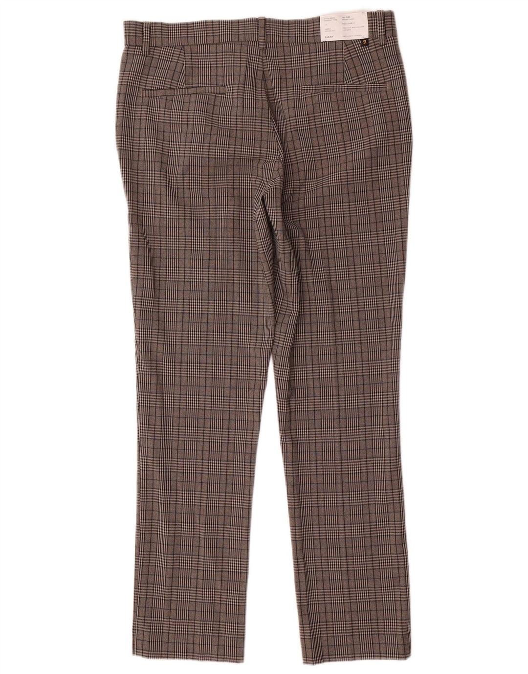 Farah Ανδρικό Slim Chino Παντελόνι W32 L30 Grey Check Polyester