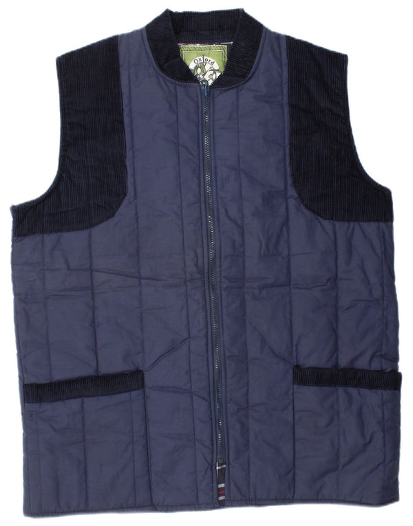 Oxford Blue Mens Padded Gilet UK 38 Medium Navy Blue Polyester