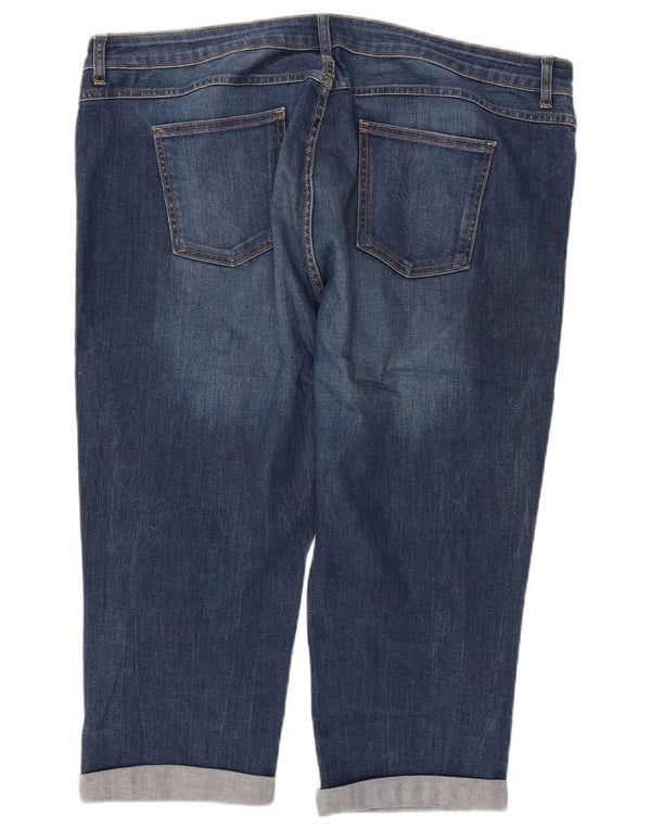 Marks & Spencer Womens Capri Jeans UK 20 2XL W44 L21 Blue Cotton