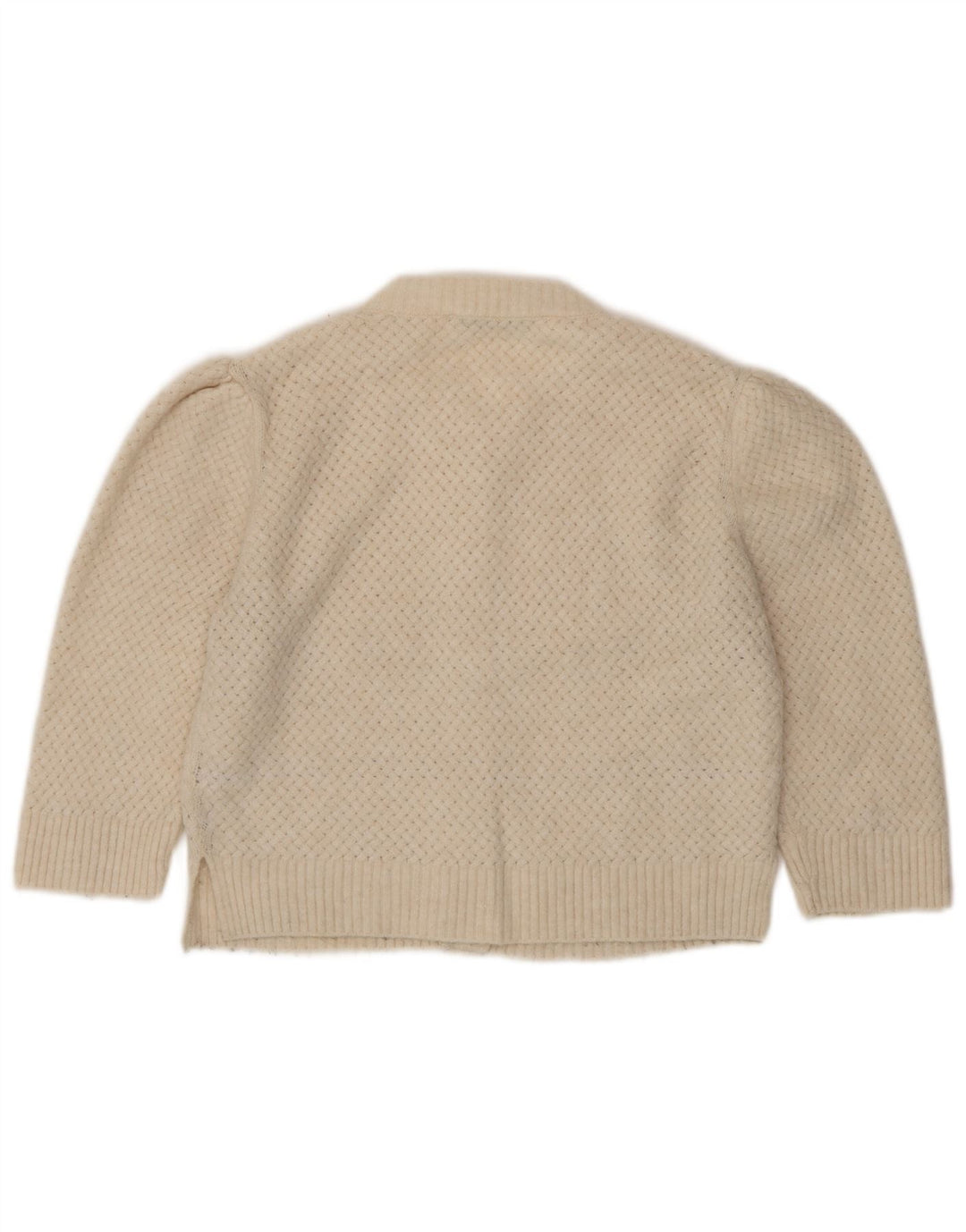 Zara Γυναικεία Ζακέτα Crop UK 10 Small Beige Polyester