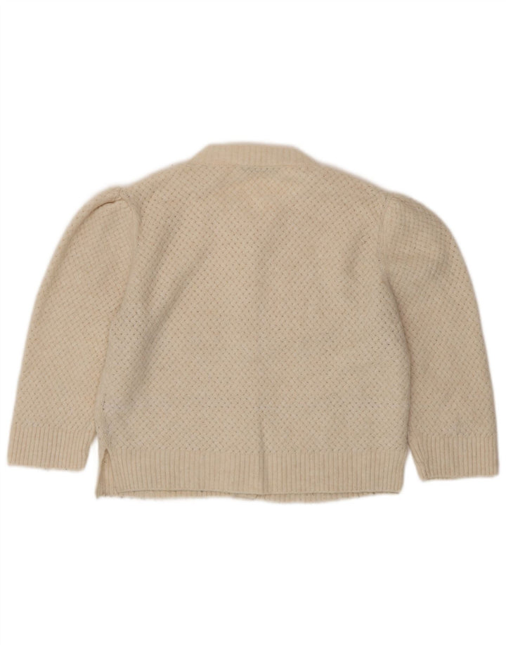 Zara Γυναικεία Ζακέτα Crop UK 10 Small Beige Polyester