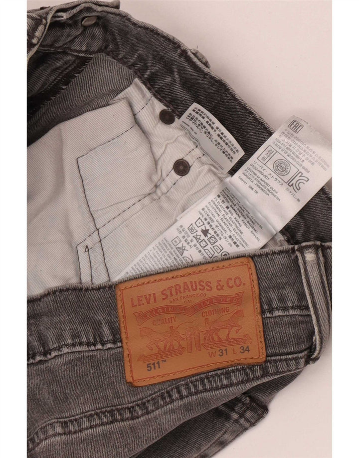 Levi's Mens 511 Slim Jeans W31 L34 Γκρι βαμβακερό