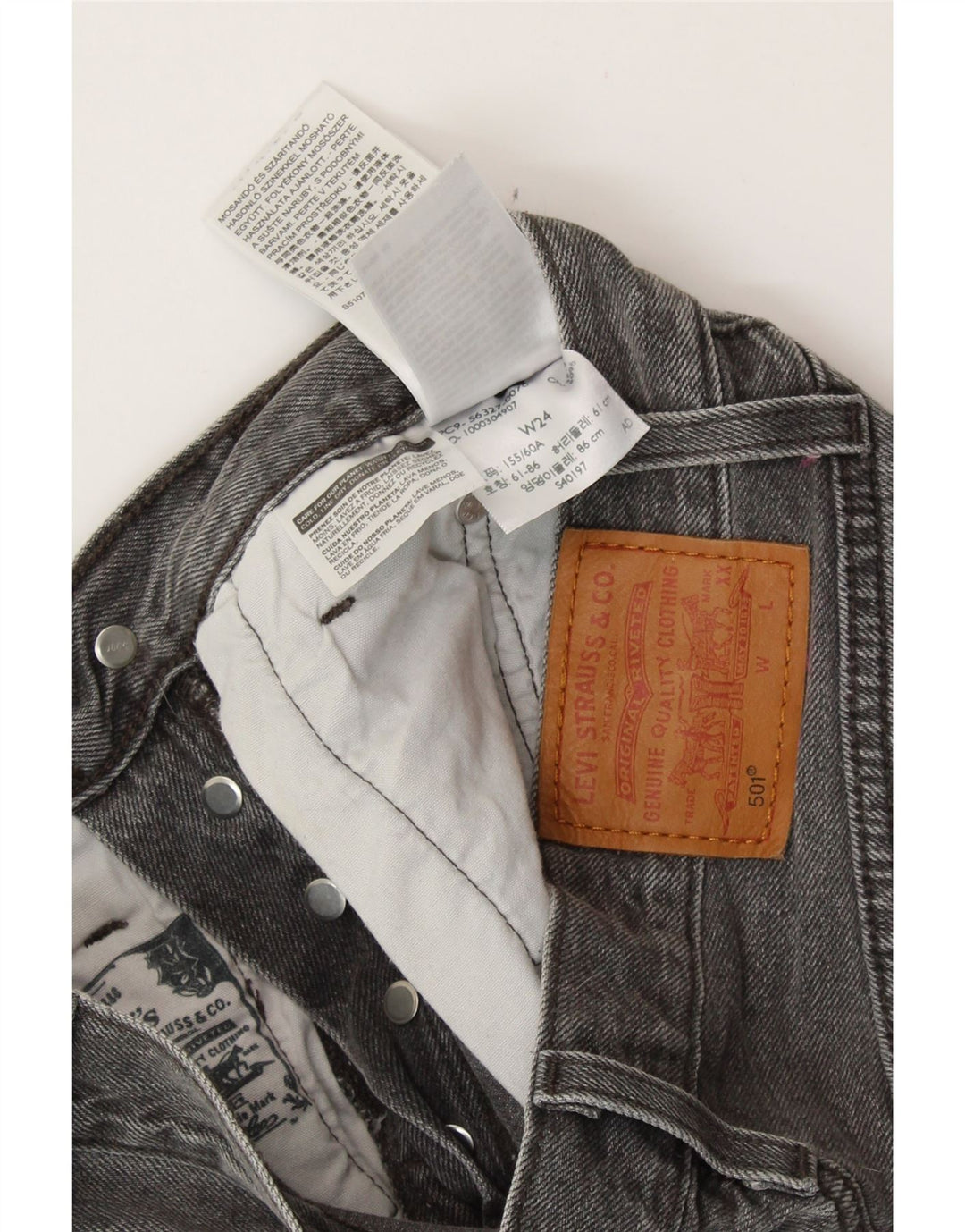 Γυναικείο 501 τζιν σορτς LEVI'S W24 XS Γκρι βαμβακερό