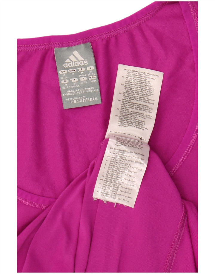 Γυναικείο T-Shirt Climalite ADIDAS Top UK 12/14 Medium Pink Polyester