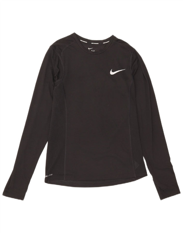 Ανδρικό τοπ Nike Dri Fit Μακρυμάνικο μικρό μαύρο πολυεστέρα