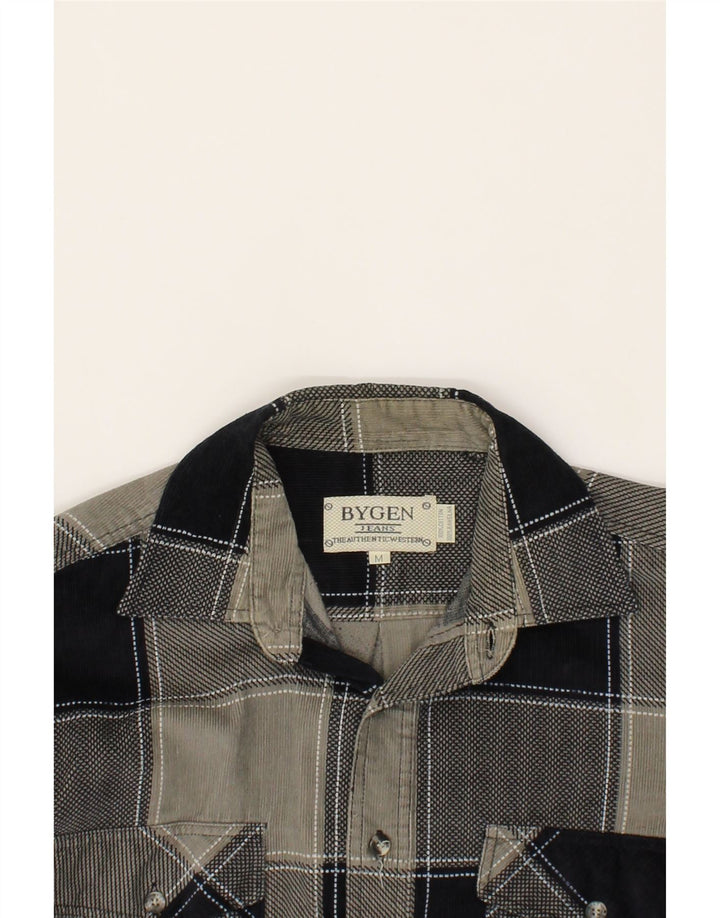 VINTAGE Mens Shirt Medium Grey Check Cotton Vintage Vintage and Second-Hand Vintage from Messina Hembry 